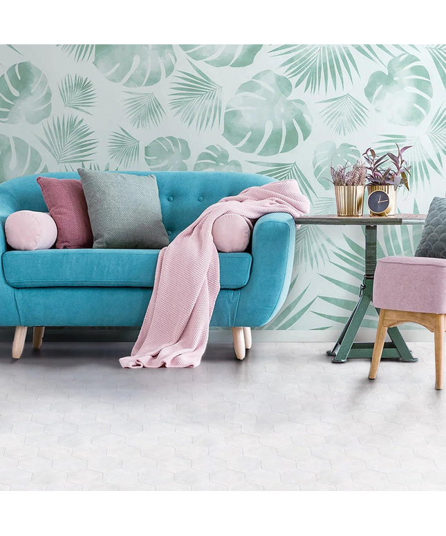 cloud hex porcelain tile 5x6 floor