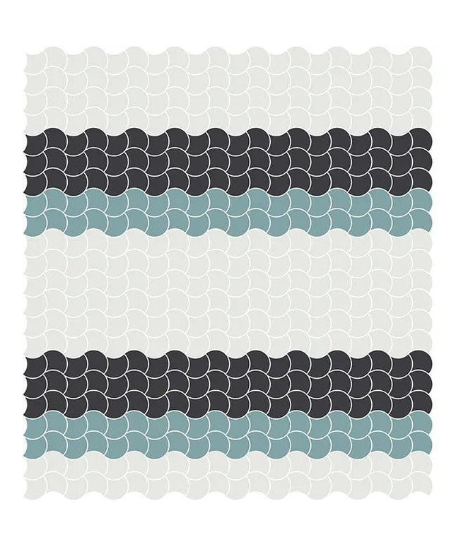 fish scales glass mosaic tile 1 1x1 4 Fish Scales BLUE MIX