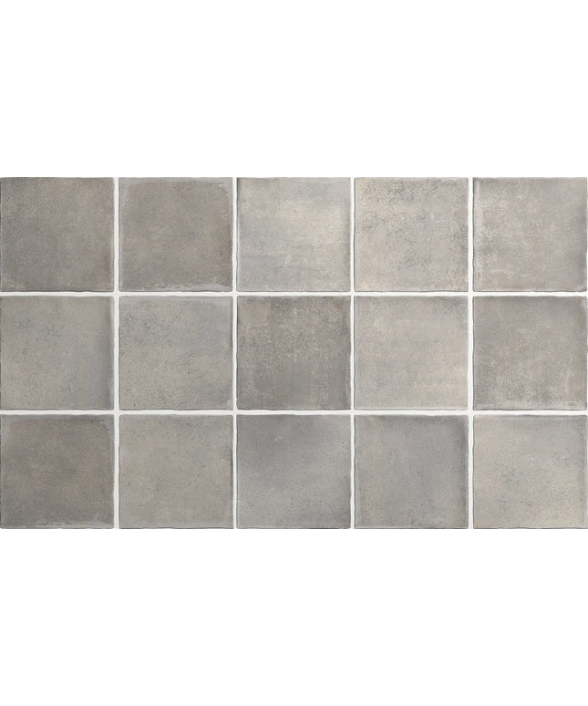 Grid of gray tiles with a subtle pattern