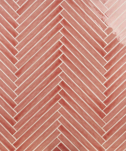 coral 2x20 herringbone tile