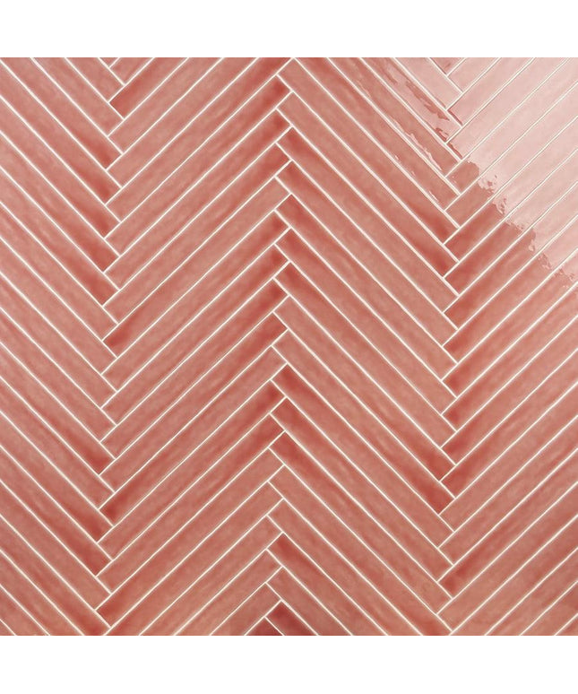 coral 2x20 herringbone tile