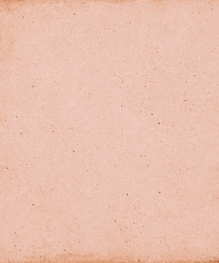 A square textured paper swatch with a warm peach-beige color and distressed, slightly browned edges.