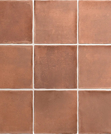 Grid of brown square tiles