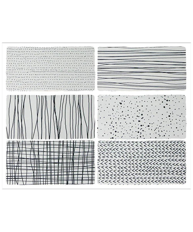 black white crafted 3x6 tile