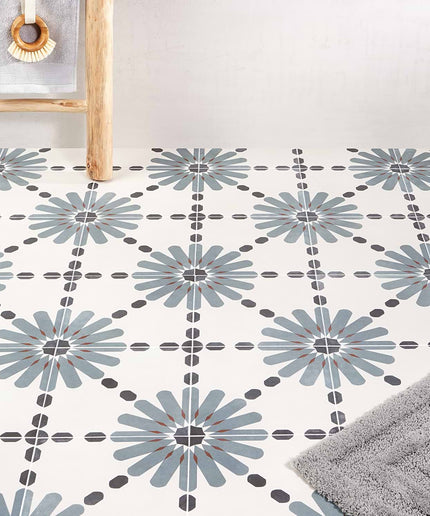 daisy blue floor tile 9x9