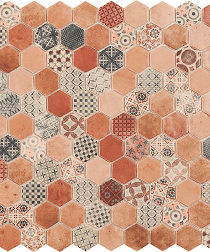 terre hexagon glass mosaic 1 4x1 4 Terre decor blue hexagon