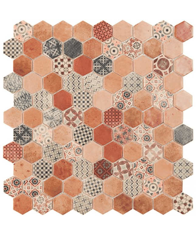 terre hexagon glass mosaic 1 4x1 4 Terre decor blue hexagon