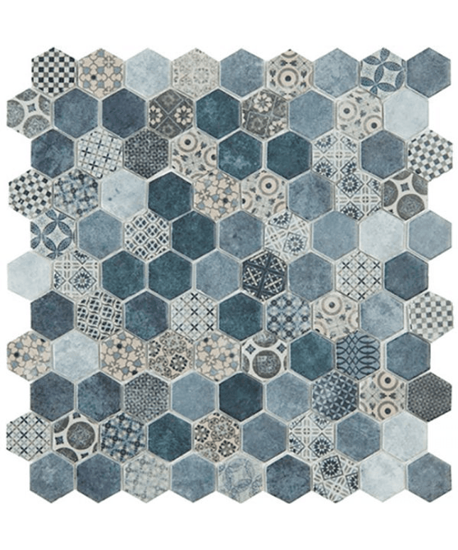 terre hexagon glass mosaic 1 4x1 4 Terre cotto hexagon