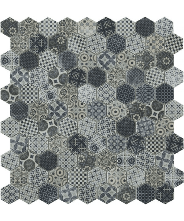 terre hexagon glass mosaic 1 4x1 4 Terre decor beige hexagon