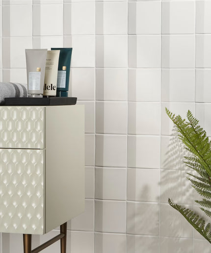 3d white matte tiles