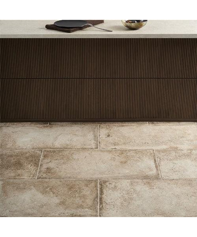 caruso travertine look porcelain tile matte 12x24 Pergamo