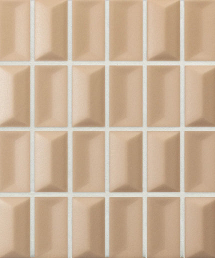 diamond-topaz-matt Beige square tiles with a textured surface pattern