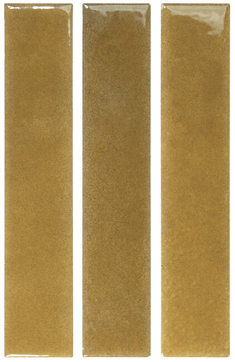 Glossy mustard yellow subway tiles, ideal for kitchen backsplash or bathroom walls.