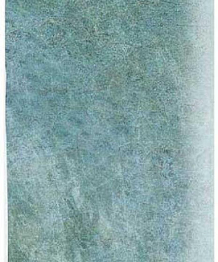 Rectangular green rug with a textured pattern on a solid background