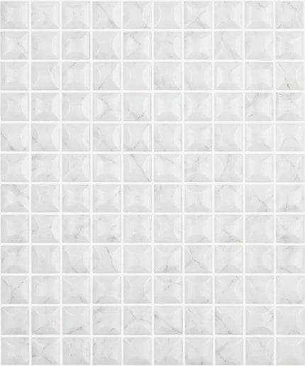 marble calacatta squares glass mosaic 1x1 