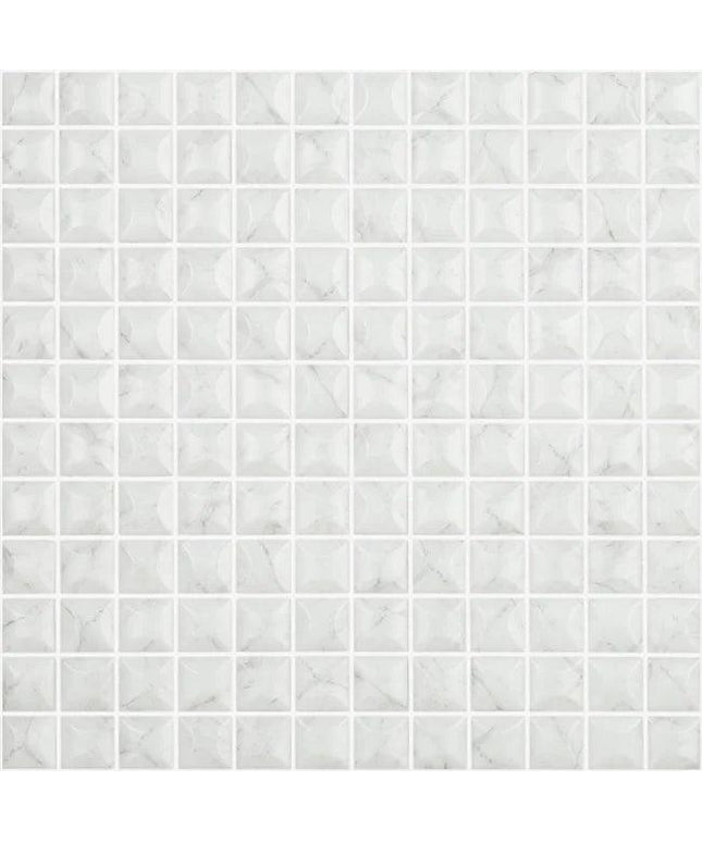 marble calacatta squares glass mosaic 1x1 