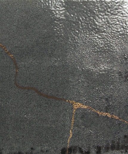 Close-up of a textured dark surface with a gold line