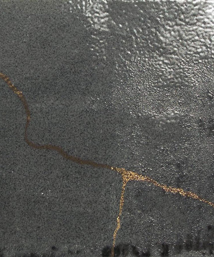 Close-up of a textured dark surface with a gold line