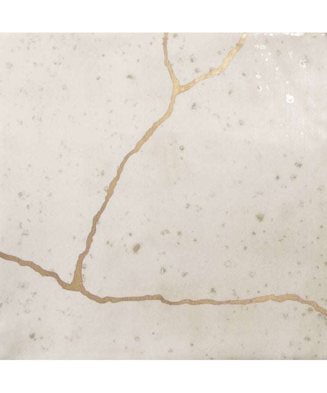 Close-up of a beige stone surface with a crack running through it