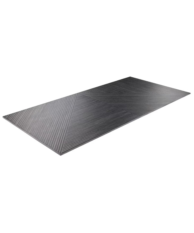 Black textured mat on a white background