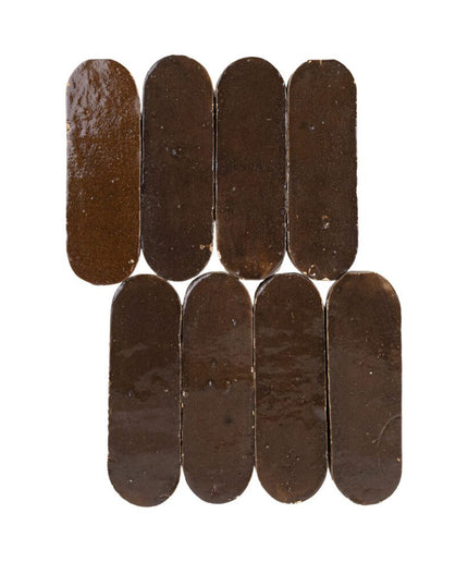 espresso noire zellige bespoke 2x6 tiles oval