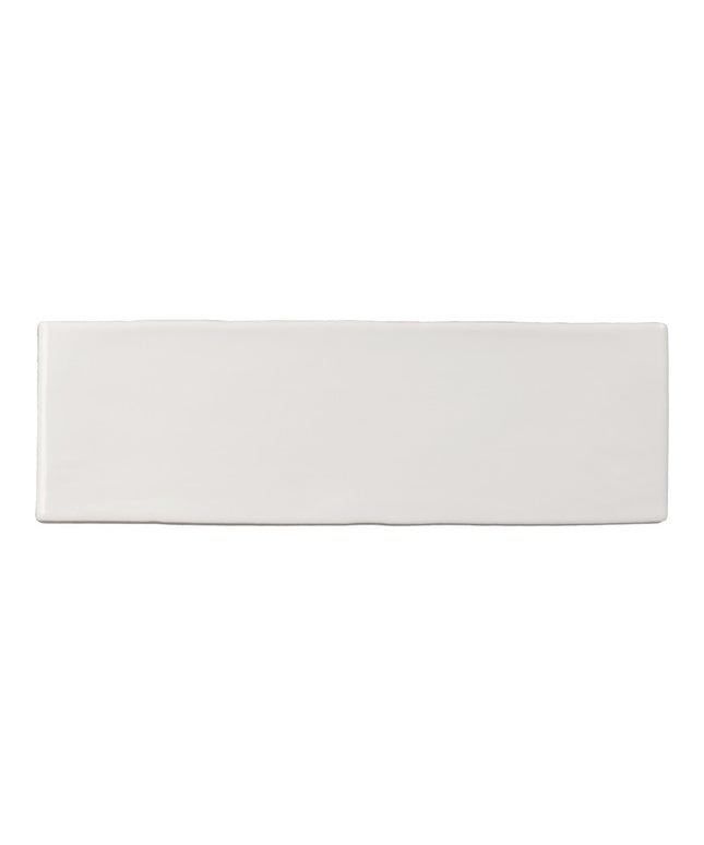 Glossy white rectangular ceramic tile, 2x6 inch, for backsplash or bathroom walls