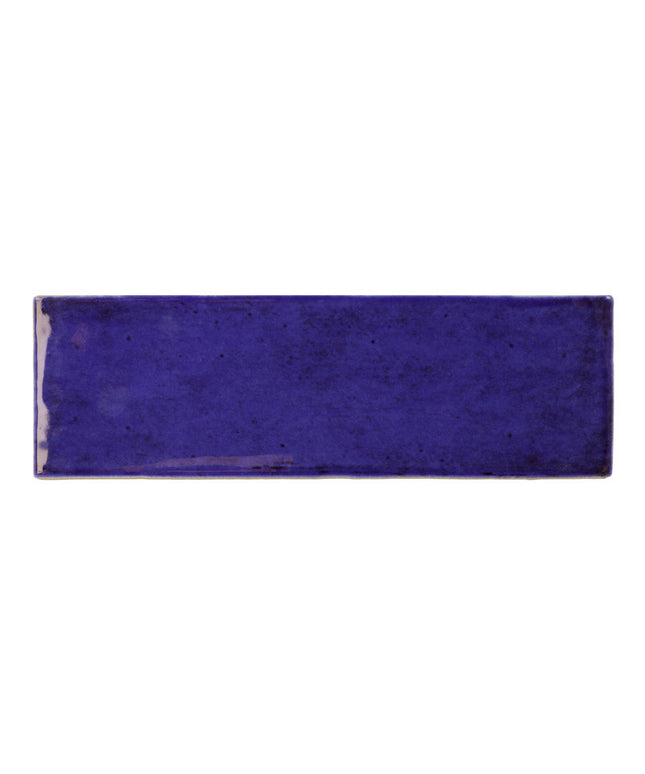 Rectangular cobalt blue glossy ceramic tile, ideal for backsplash or shower walls