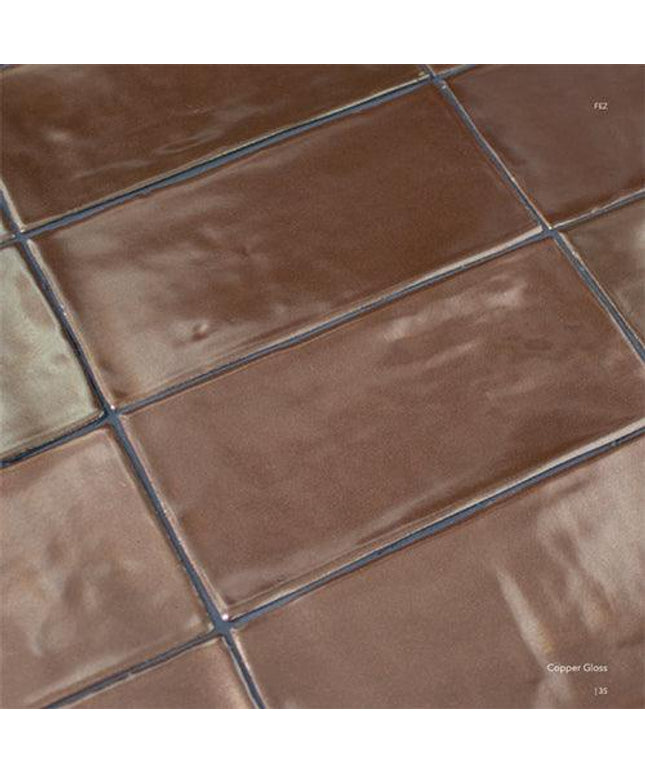 fez ceramic field tile glossy 2 5x5 Graphite Glossy