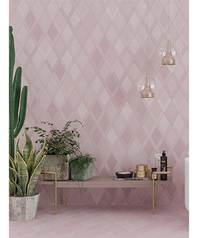 flow diamond decor porcelain tile 5 5x9 5 Flow Diamond Decor White