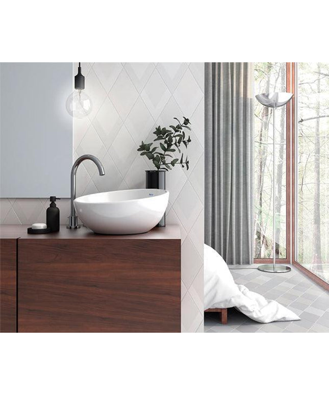 flow diamond decor porcelain tile 5 5x9 5 Flow Diamond Decor Blue
