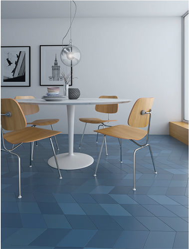 flow diamond porcelain tile 5 5x9 5 Flow Diamond Blue