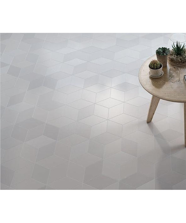 flow diamond porcelain tile 5 5x9 5 Flow Diamond White