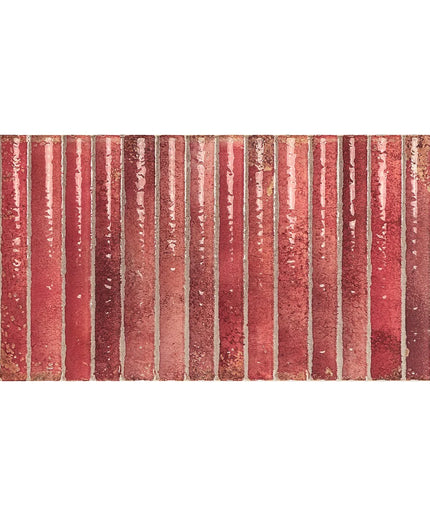 Red and white striped rug on a white background
