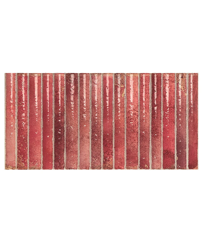 Red and white striped rug on a white background