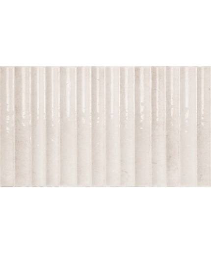 Rectangular area rug with subtle striped pattern on a plain background