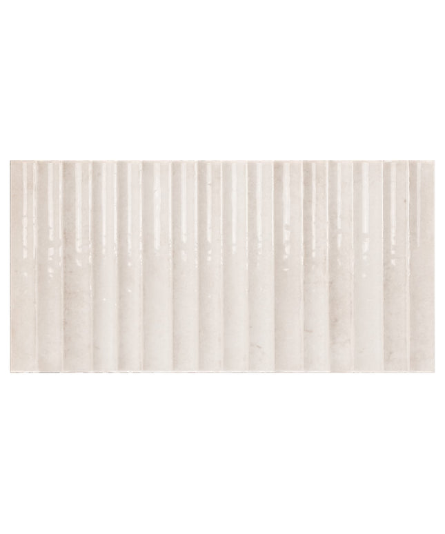 Rectangular area rug with subtle striped pattern on a plain background