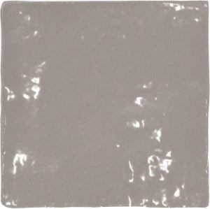 French grey glossy 5x5 ceramic tile with subtle texture and reflective finish