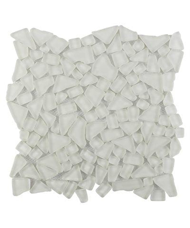 frosted glass tile 12x12 arctic white