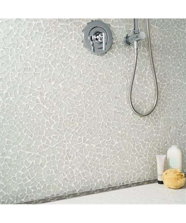 frosted glass tile 12x12 arctic white walls