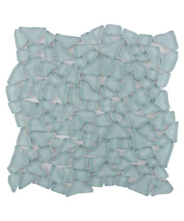 frosted glass tile 12x12 atlantic blue