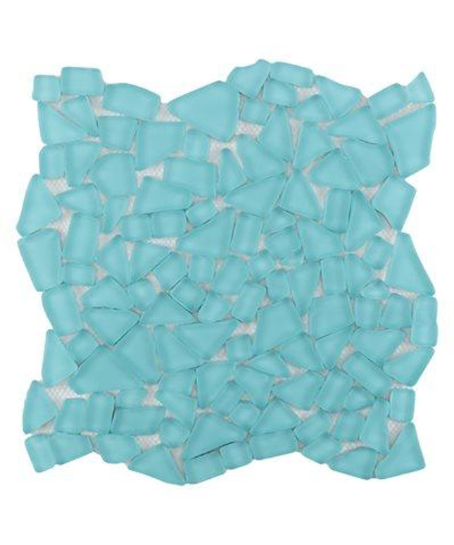 frosted glass tile 12x12 pacific blue