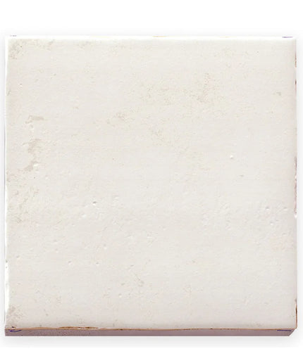 White marble tile with subtle veining on a white background
