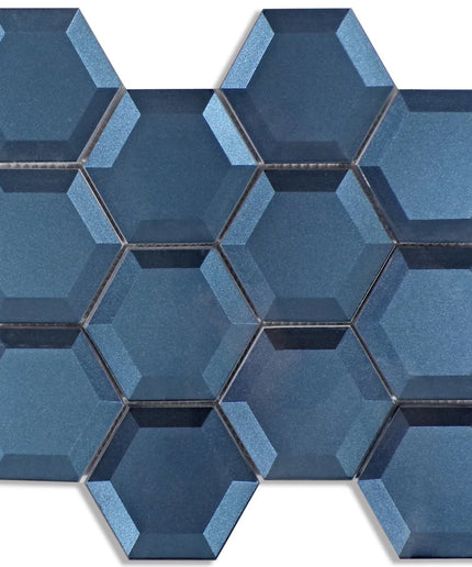 Glass Hexagon Glossy Mosaic Tile 10X9