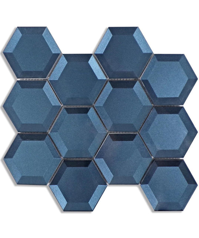 Glass Hexagon Glossy Mosaic Tile 10X9