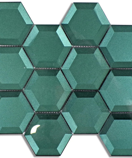 Glass Hexagon Glossy Mosaic Tile 10X9