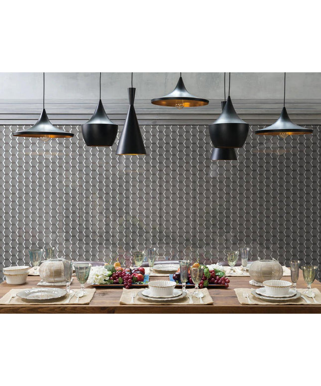 Glass Hexagon Glossy Mosaic Tile 10X9