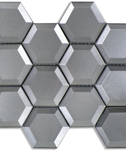 Glass Hexagon Glossy Mosaic Tile 10X9