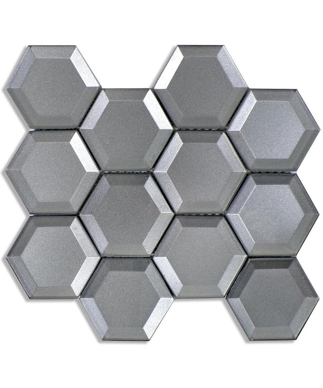 Glass Hexagon Glossy Mosaic Tile 10X9