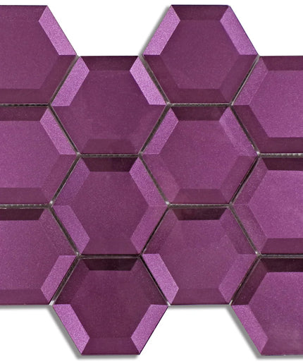 Glass Hexagon Glossy Mosaic Tile 10X9