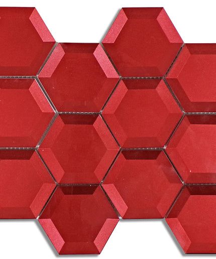 Glass Hexagon Glossy Mosaic Tile 10X9